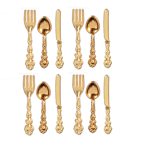 Silverware, 12 pc., Gold